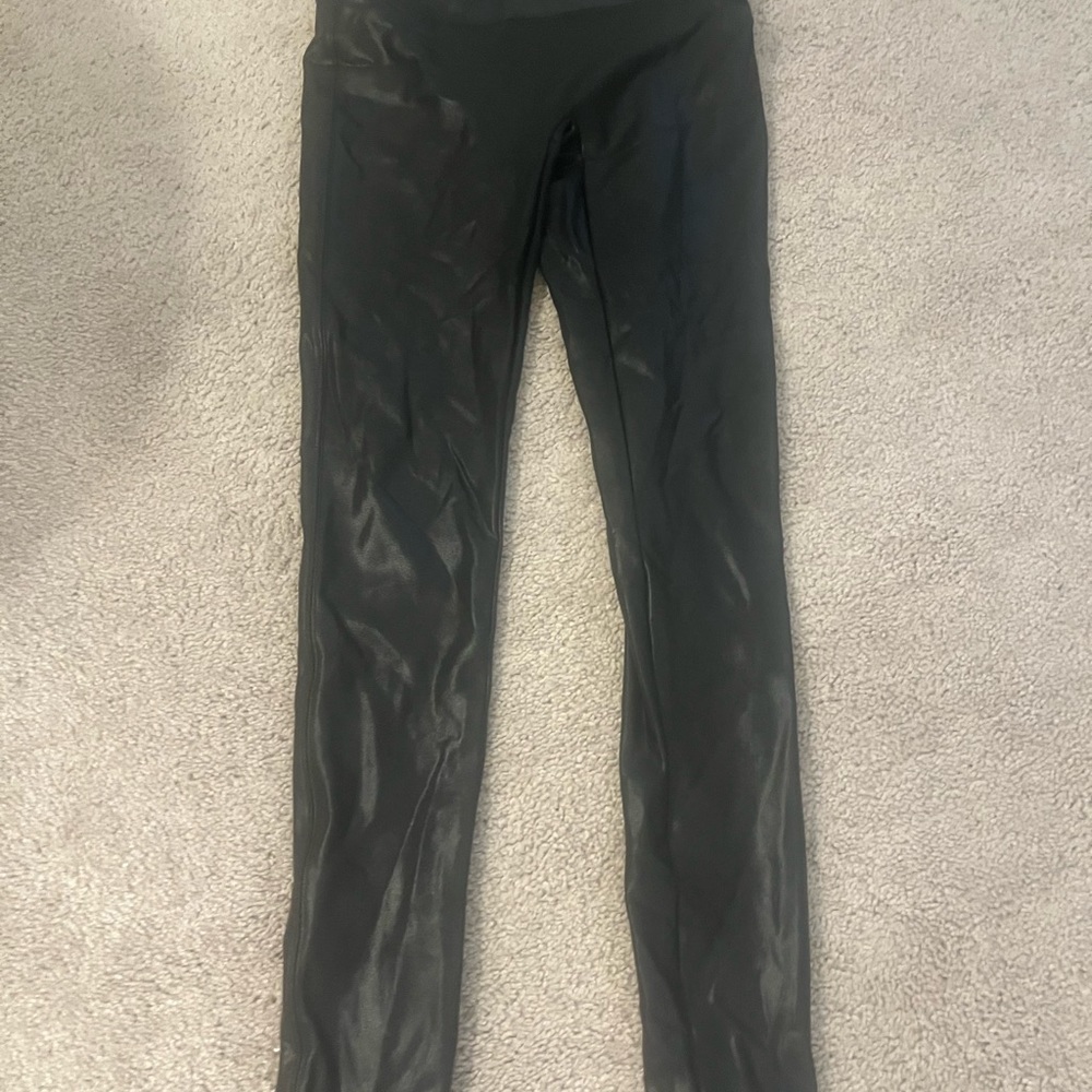 Spank faux leather leggings
